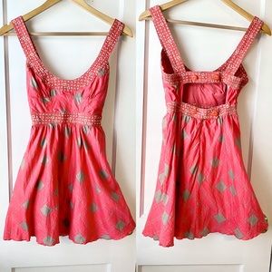 Free People adorable pink printed dress size 0